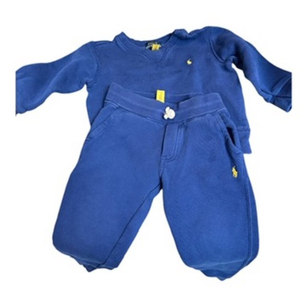 Ralph Lauren Polo Sweatsuit Blue Distressed Look Size 3T